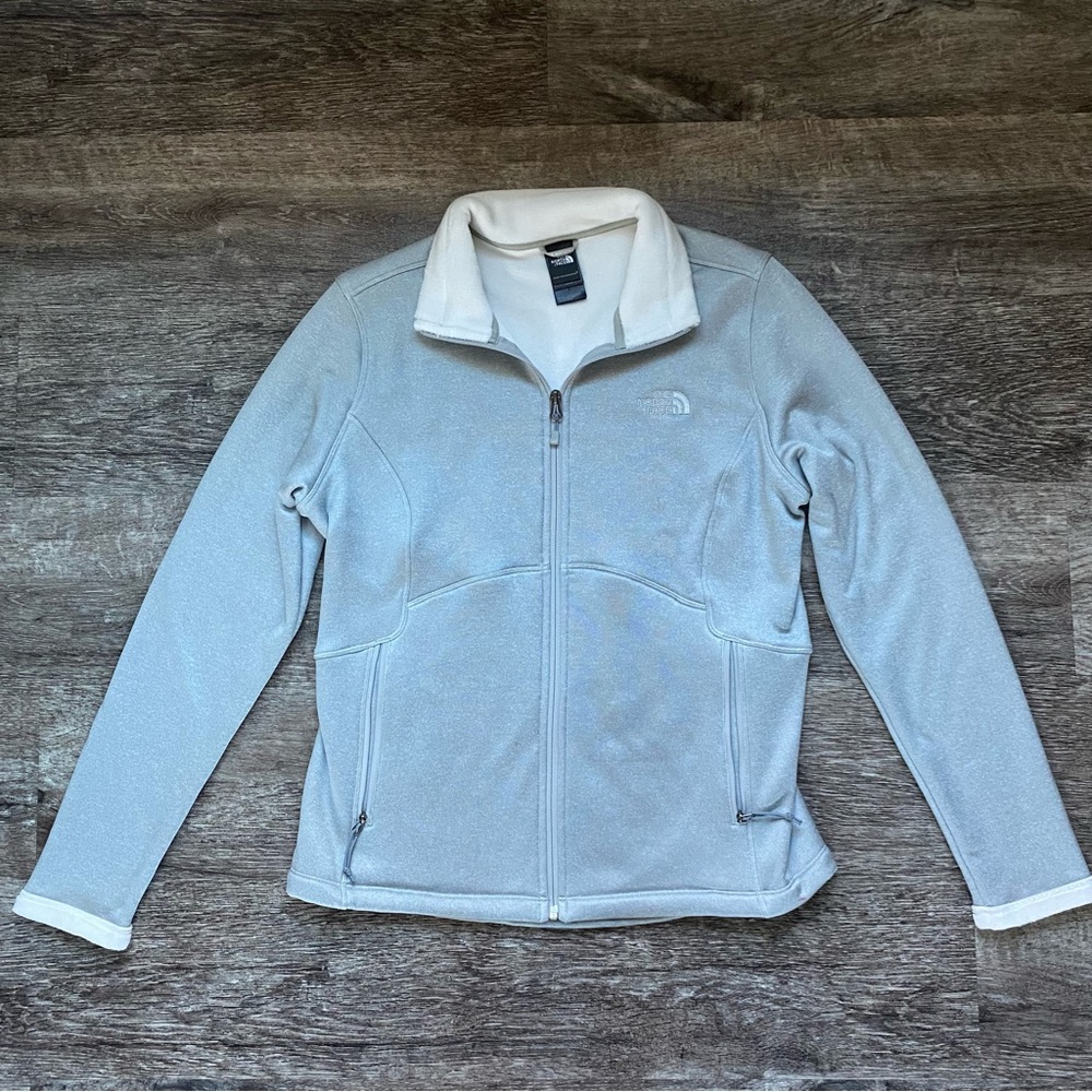 Women’s North face Fleece Lined Zip Up Jacket Mock Neck Size L